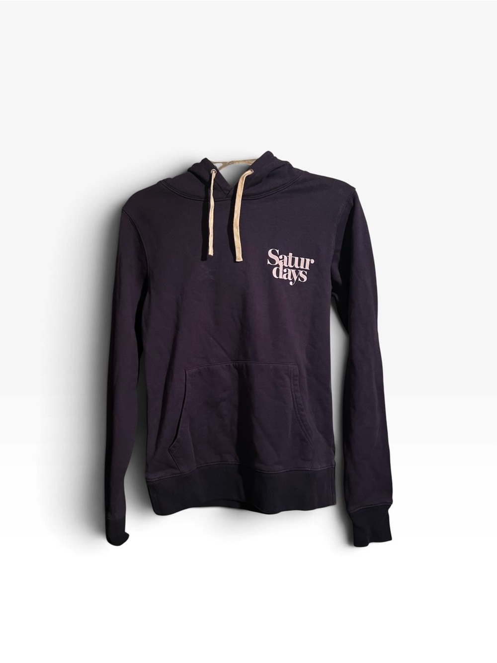 Saturdays New York City Black Pullover Hoodie with Drawstrings